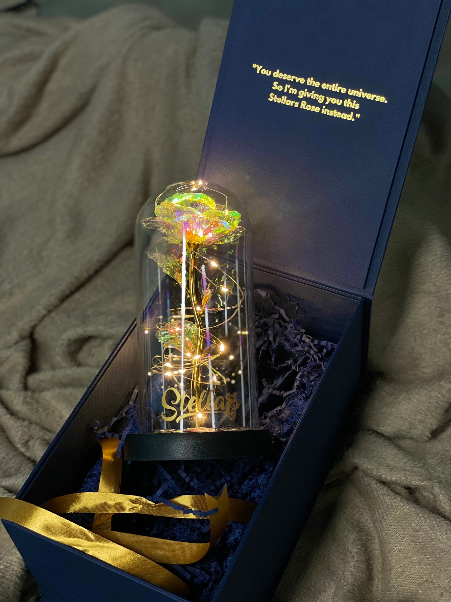 Beauty and the Beast with Stellar's Signature Rose in Glass Dome